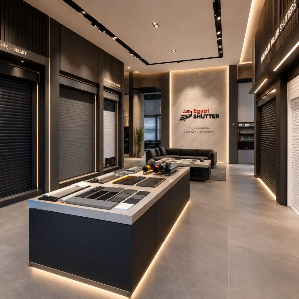 Egypt Shutter showroom featuring premium roller shutters and window automation systems